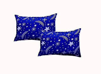 STOMIA Microfibre Abstract Sleeping Pillow Pack of 2(Blue)