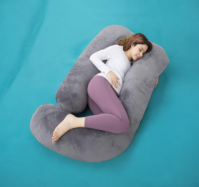 THUKRAN Polyester Fibre Solid Pregnancy Pillow Pack of 1(Grey)