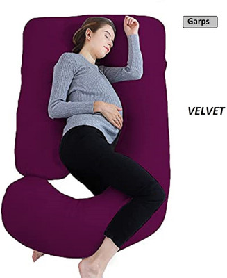 garps J shape Polyester Fibre Solid Pregnancy Pillow Pack of 1(Wine)