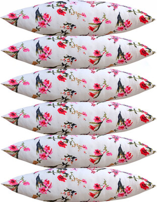 Swikon star Microfibre Floral Cushion Pack of 6(White)