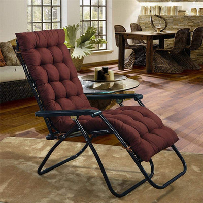 Soo Jaoo Long chair pad Cotton Solid Chair Pad Pack of 1(Brown)