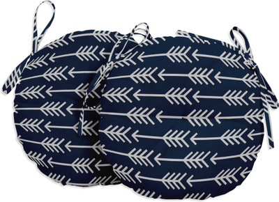 Vargottam Polyester Fibre Geometric Chair Pad Pack of 2(Navy Blue2)