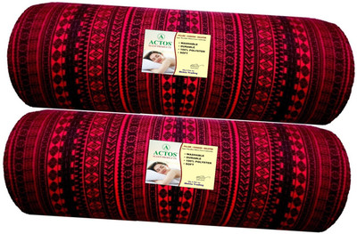ACTOS Microfibre Geometric Bolster Pack of 2(Maroon9)