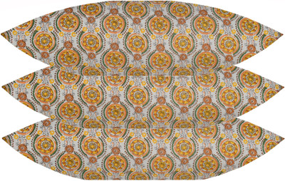 GKM Microfibre Floral Sleeping Pillow Pack of 3(Yellow)