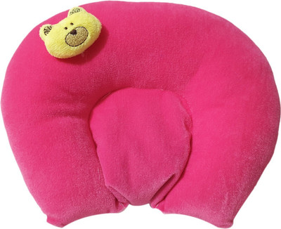 Ducudu Foam Solid Baby Pillow Pack of 1(Pink 4)