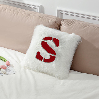 PICKKART Microfibre Abstract Lumbar Pillow Pack of 1(White)
