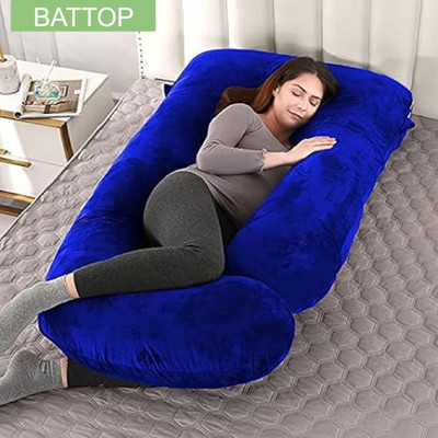 BATTOP ULTRA SOFT J SHAPE Polyester Fibre Solid Sleeping Pillow Pack of 1(ROYALBLUE)