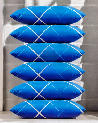 YPOLOIPO LUXURY Polyester Fibre Abstract Sleeping Pillow Pack of 3(Blue)