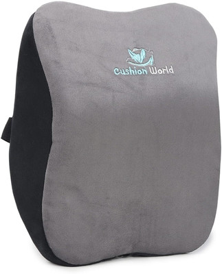 Cushion world Car Neck Rest Cervical Pillow for Pain Spondylitis Extra Curve Support Contour Memory Foam Solid Travel Pillow Pack of 1(Black)