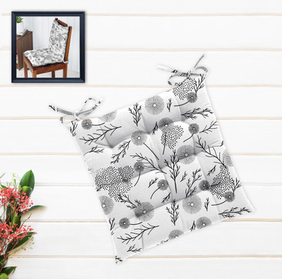 OASIS Polyester Fibre Nature Chair Pad Pack of 1(White)