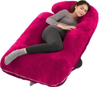 Daddy Cool Premium Lyte Microfibre Solid Pregnancy Pillow Pack of 1(Rani Pink)