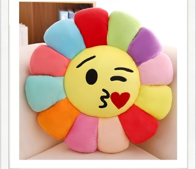 KUNJ TRADERS Microfibre Smiley Cushion Pack of 1(Multicolor)