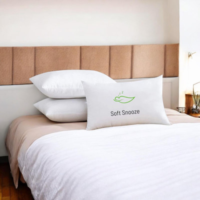 SOFT SNOOZE Microfibre Sleeping Pillow Pack of 3 Solid Soft Luxury(White)