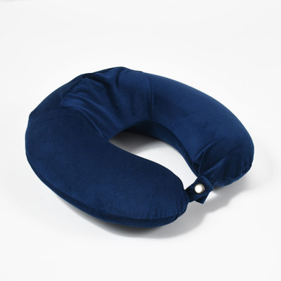 AVYATEXTILE Primum Neck Rest Pillow, Plain Solid Color, Memory Foam Solid Sleeping Pillow Pack of 1(Navy Blue)