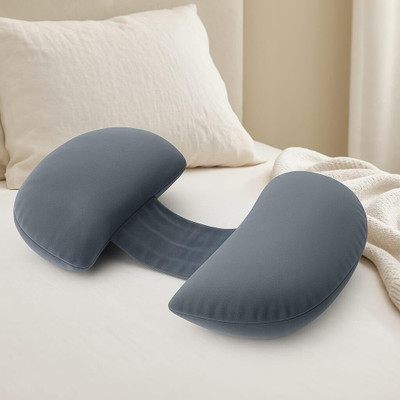 ComfortCraft Co C Shaped Maternity Pillow Support for Belly Polyester Fibre Solid Pregnancy Pillow Pack of 1(Grey)