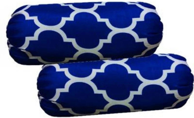 SAVIMA FASHION Microfibre Abstract Bolster Pack of 2(Blue)