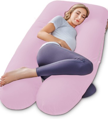 Linenovation Microfibre Solid Pregnancy Pillow Pack of 1(Pink)