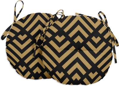 Vargottam Polyester Fibre Geometric Chair Pad Pack of 2(Yellow5)