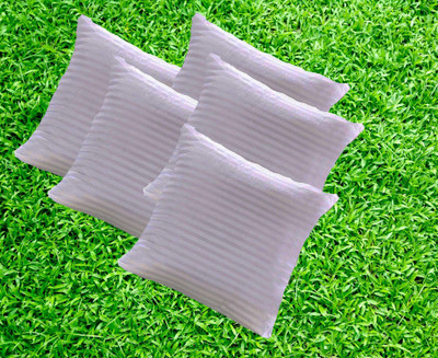 Embroco Home and Furhish Microfibre Stripes Cushion Pack of 5(White)