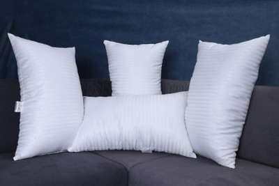 Eesysoft Comfortable Standard Polyester Fibre Solid Sleeping Pillow Pack of 4(White)