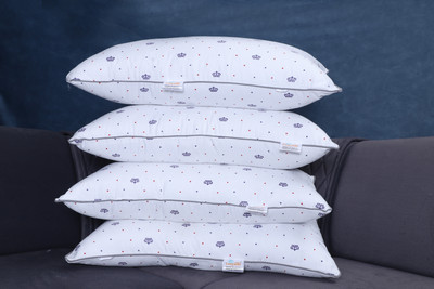 Eesysoft Polyester Fibre Sleeping Pillow Pack of 4 Solid Comfortable Standard(white-crown)