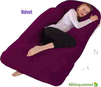 Rolling Animal Polyester Fibre Solid Pregnancy Pillow Pack of 1(Purple)