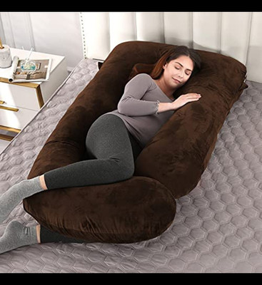 Mojo Microfibre Solid Pregnancy Pillow Pack of 1(Brown)