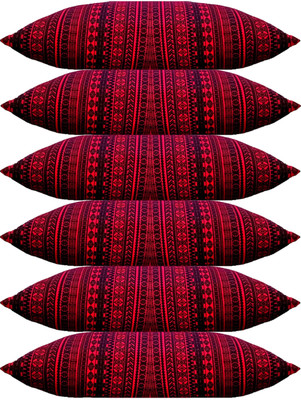 ACTOS Microfibre Geometric Sleeping Pillow Pack of 6(Maroon)