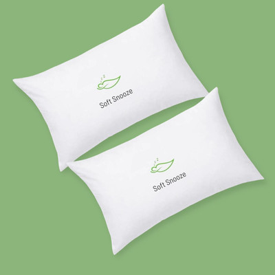 SOFT SNOOZE Microfibre Solid Sleeping Pillow Pack of 2(White)