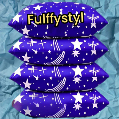 fulffystyl SOFT Microfibre Abstract Sleeping Pillow Pack of 4(Blue)