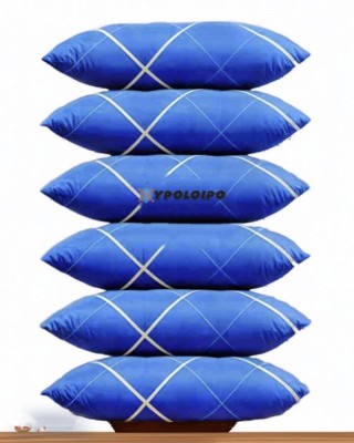 YPOLOIPO LUXURY Polyester Fibre Abstract Sleeping Pillow Pack of 6(Blue)