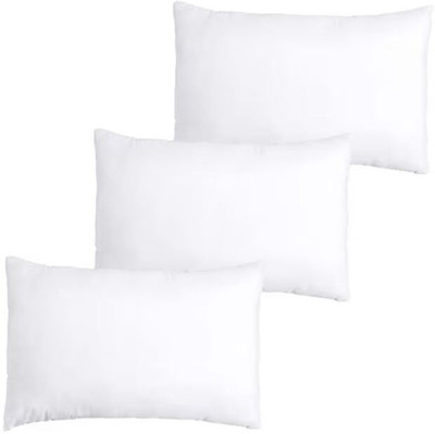 RECRON CERTIFIED Microfibre Solid Sleeping Pillow Pack of 3(White)