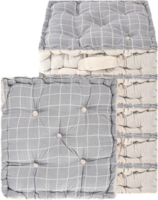 KUBER INDUSTRIES Microfibre Abstract Chair Pad Pack of 6(Grey)