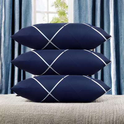 Urmila Creation Microfibre Sleeping Pillow Pack of 3 Solid LUXURY(Blue)