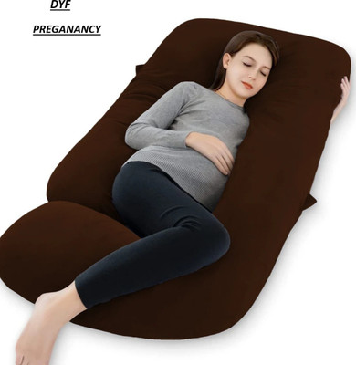 dyf ultra soft j shaped Polyester Fibre Solid Pregnancy Pillow Pack of 1(Brown)