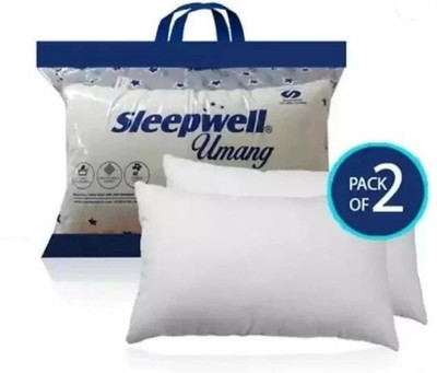 Sleepwell Microfibre Solid Sleeping Pillow Pack of 1(White)