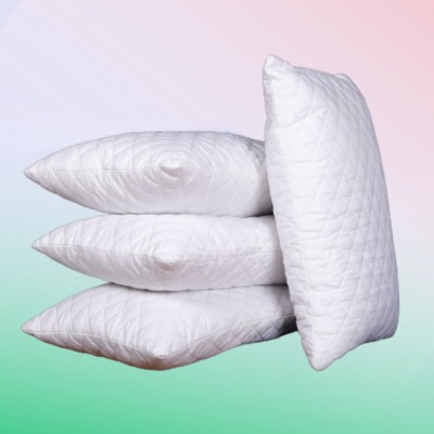 WELLCOSY Polyester Fibre Solid Sleeping Pillow Pack of 4(White3)