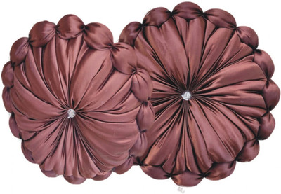 RACCOON Decorative Touch Microfibre Solid Cushion Pack of 2(Brown)