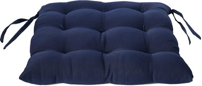 SSKWORLD Microfibre Solid Chair Pad Pack of 1(Blue)