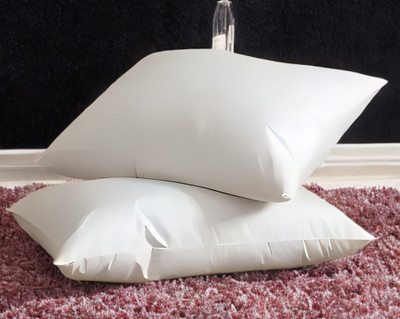 EIRINI LUXURY Microfibre Solid Sleeping Pillow Pack of 2(White)