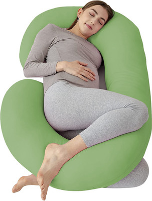 Daddy Cool Ultra Soft C Shaped Microfibre Solid Pregnancy Pillow Pack of 1(Green)