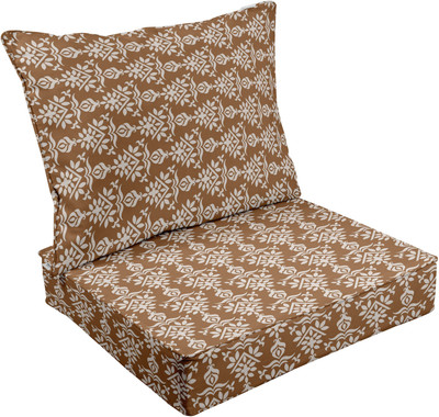Vargottam Foam Motifs Chair Pad Pack of 2(Tawny Brown3)