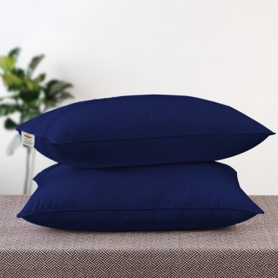 ADBENI HOME Microfibre Solid Sleeping Pillow Pack of 2(Navy Blue)