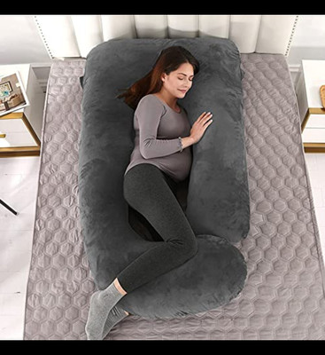 Mojo J SHAPE Microfibre Solid Pregnancy Pillow Pack of 1(Grey)