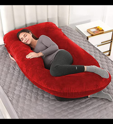 Mojo J SHAPE Microfibre Solid Pregnancy Pillow Pack of 1(Red)