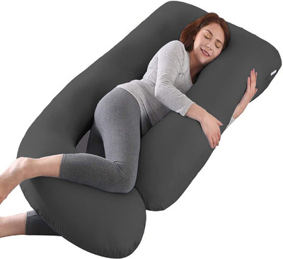 Victostar Polyester Fibre Pregnancy Pillow Pack of 1 Solid j shape pregnancy pillow(gray)