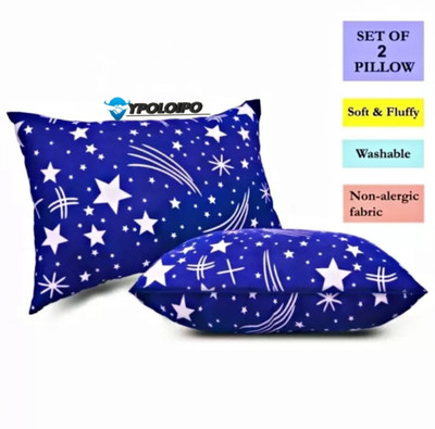 YPOLOIPO Polyester Fibre Sleeping Pillow Pack of 2 Solid LUXURY(Blue)