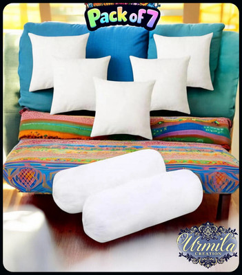 Urmila Creation Microfibre Bolster Pack of 7 Stripes(White)