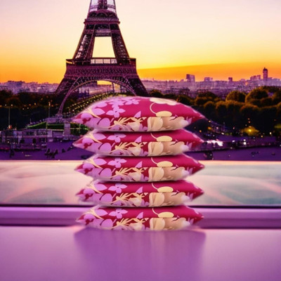 CATHROL Cotton Sleeping Pillow Pack of 5 Abstract 5 Pillows(Pink)