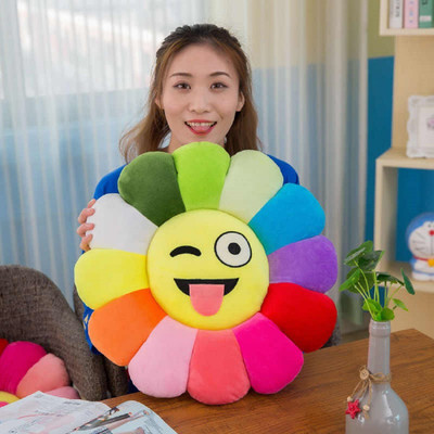 AARAVI TRADERS Microfibre Smiley Cushion Pack of 1(Multicolor)